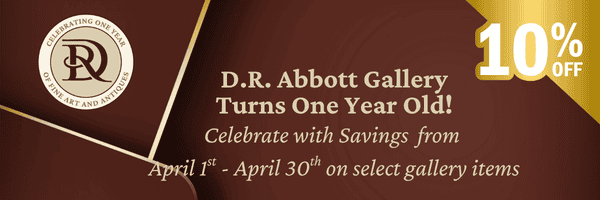 D.R. Abbott Gallery Turns One Year Old! Celebrate with Savings from April 1st - April 30th on select gallery items. 10% off